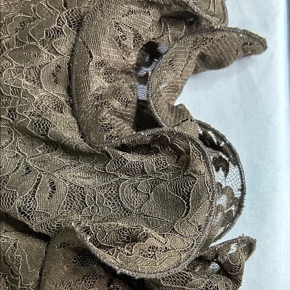 Elegant Brown Backless Lace Dress - Picture 4 of 8